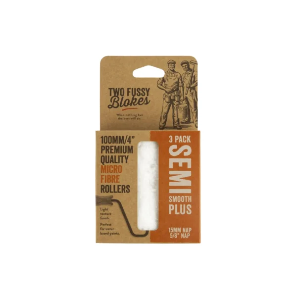 Pack 3 Mini Rodillos de Microfibra 100mm/pelo 15mm · Two Fussy Blokes